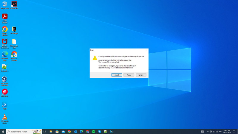 Fix: The Source File is corrupted" error