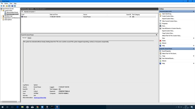 fix the system has rebooted without cleanly shutting down first error