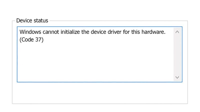 fix windows cannot initialize the device driver code 37 error