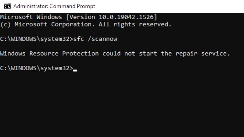 fix windows resource protection could not start the repair service error