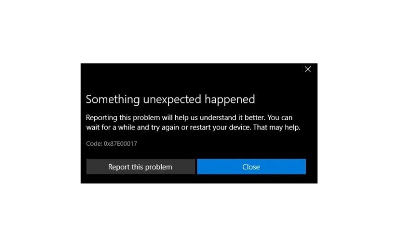 fix xbox or microsoft store error 0x87e00017