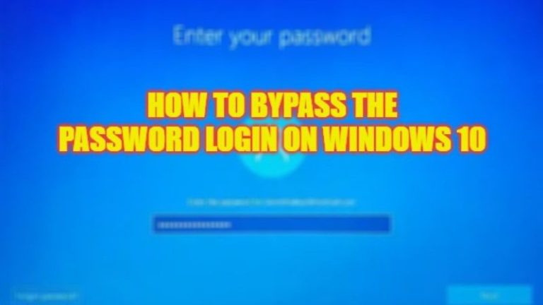 how to bypass the password login on windows 10