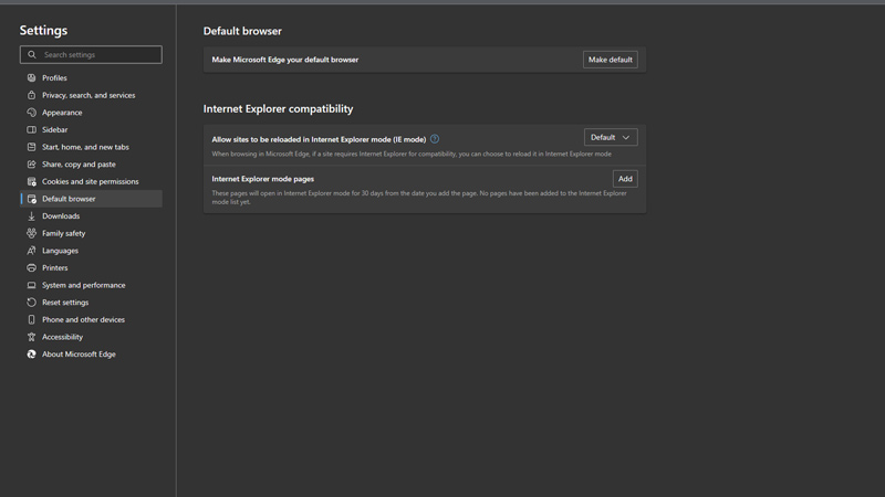 Enable IE mode on Microsoft Edge Chromium