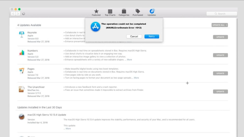 NSURLErrorDomain error on App Store fix