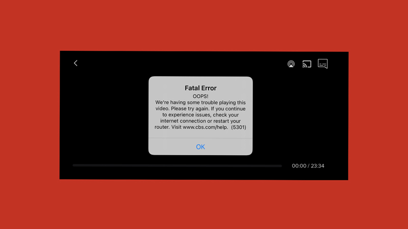 Paramount Plus Fatal error