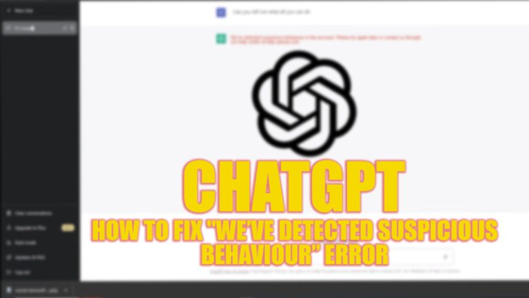 Suspicious behavior detected error on ChatGPT