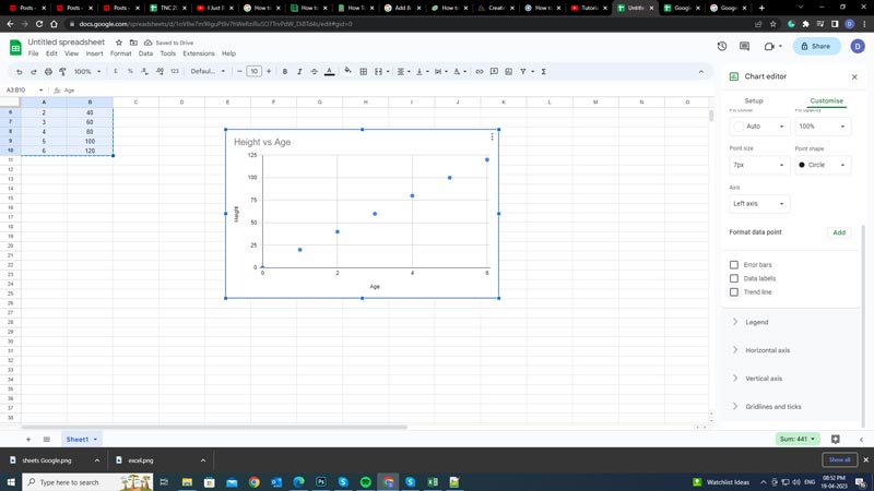 Google Sheets: How to Add Line of Best Fit on Scatter Plot Chart