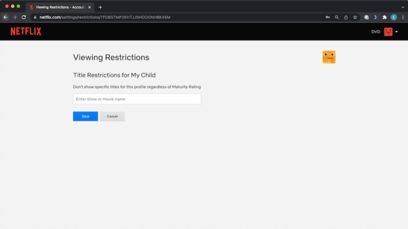 manually set viewing restrictions on netflix