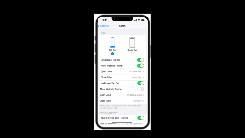 Move Safari search bar to top on iPhone with iOS 16