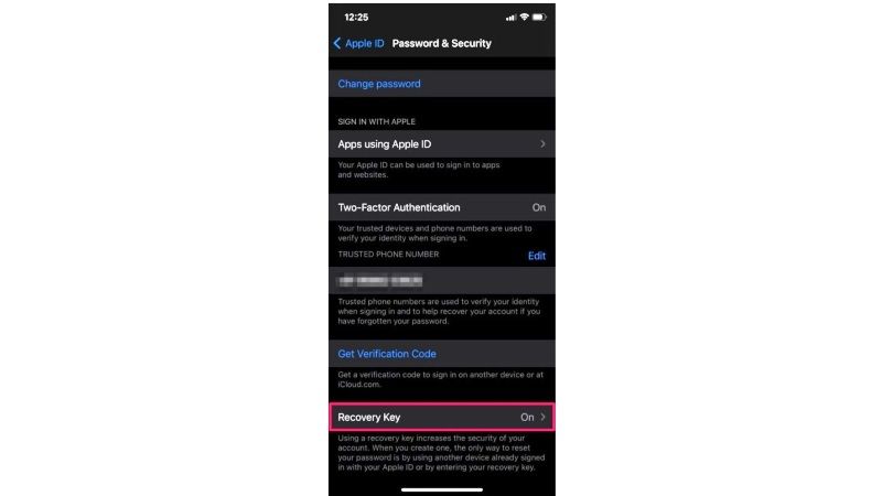recover lost recovery key on iphone