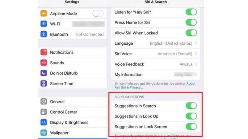 turn off siri suggestions in iphone 14