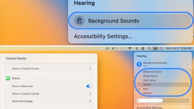 use enable background sounds in macos ventura