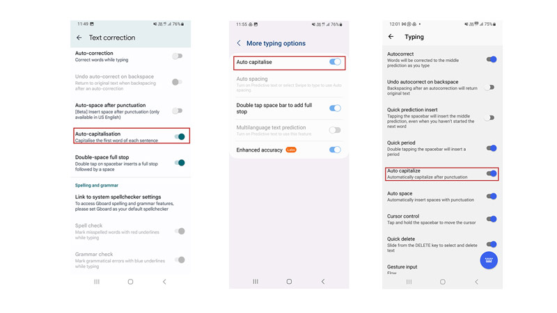 Android: How to turn off Auto Caps