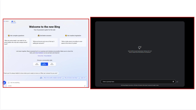 Bing AI vs Google Bard