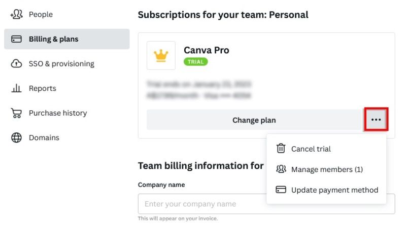 cancel canva subscription
