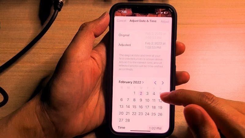change photo date and time on iPhone