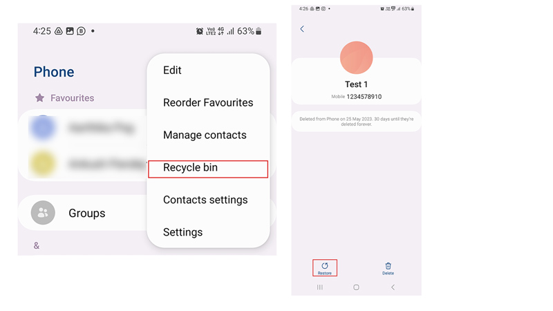 Restore Deleted Contacts Android