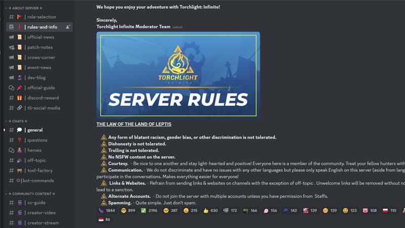 Torchlite Discord Server Rules