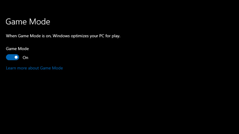 best setting for gaming windows 10