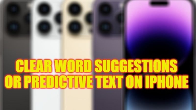 how to clear word suggestions or predictive text on iPhone