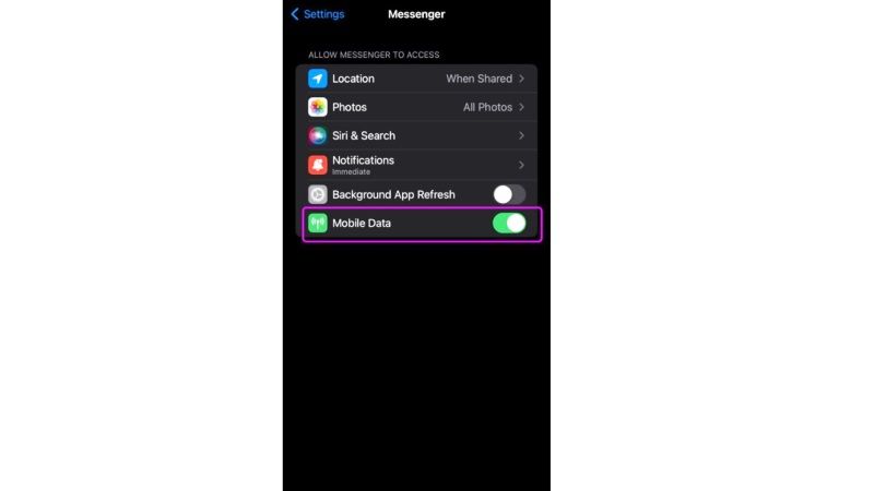 send photos from camera roll to messenger in iPhone 14