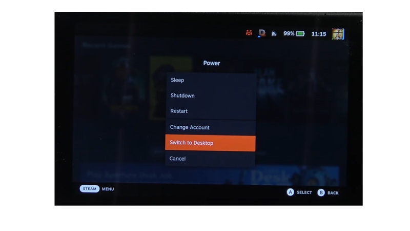 Steam Deck Switch to Desktop mode