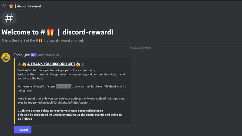 Torchlite Discord Rewards