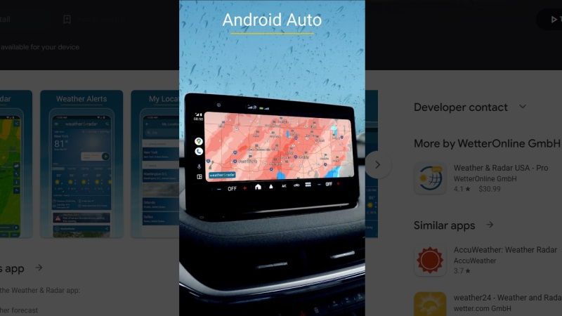 use weather & radar for android auto