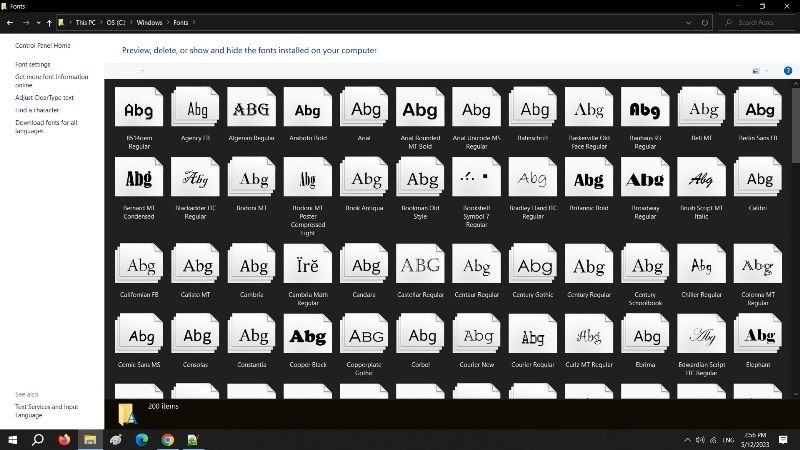 where are fonts located in windows 11