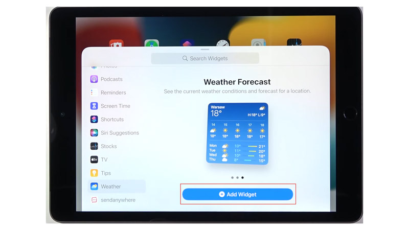 Add Widget to iPadOS 17 Home Screen