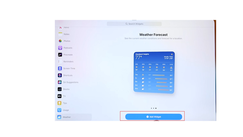 Add Widgets to Today's View