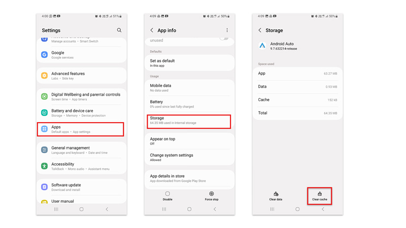 Clear Android Auto Cache to fix Not showing up Error