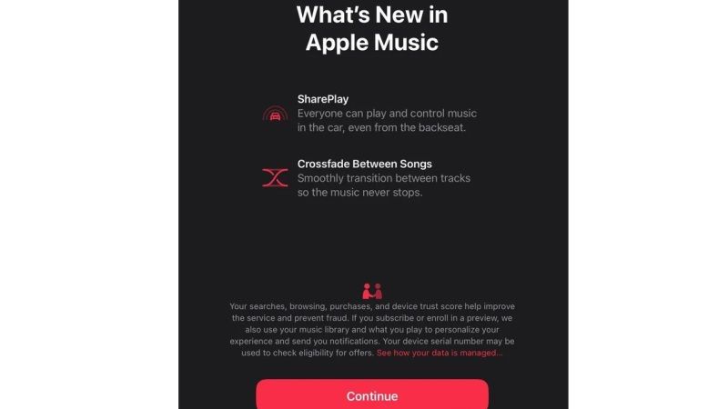 apple music crossfade on iphone and ipad