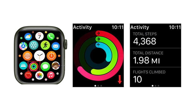 Track Apple Watch Steps using Activity app