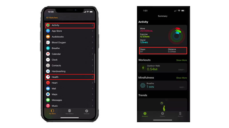 Track Steps using Apple Watch Steps Counter