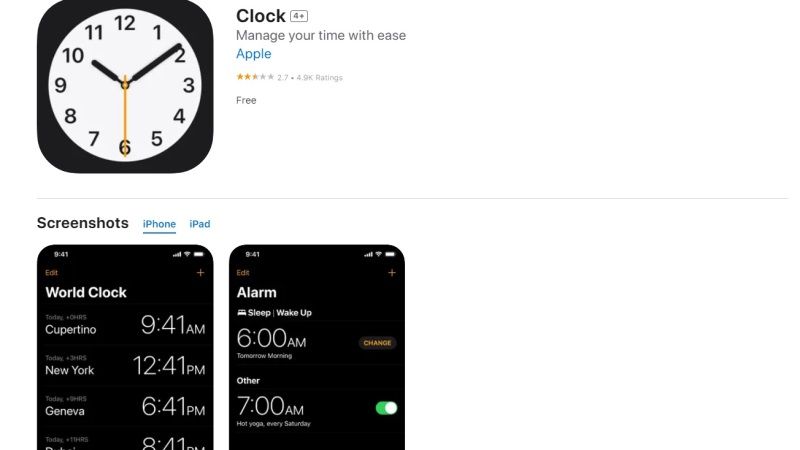 best alarm clock apps Clock from Apple