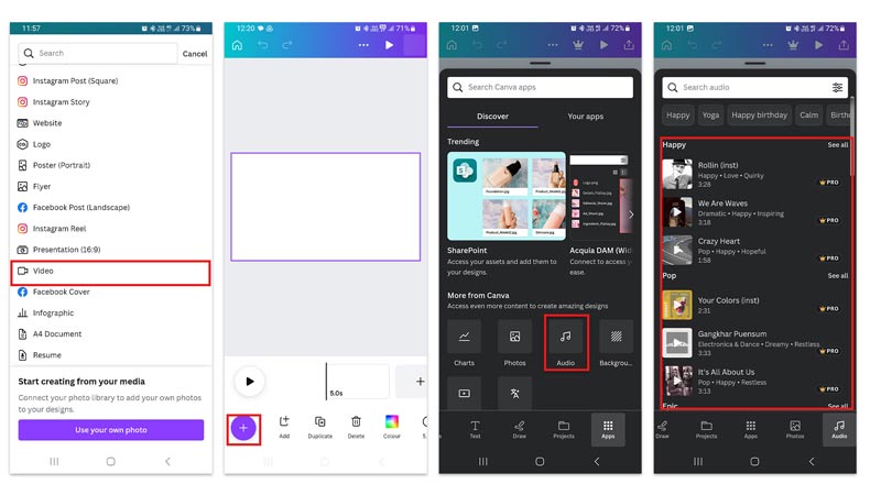 Add Music to Canva Video