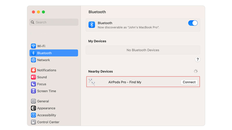 Connect AirPods Pro to Mac