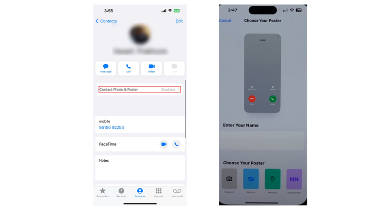 Create Contact Poster on iOS 17 from the Phone app