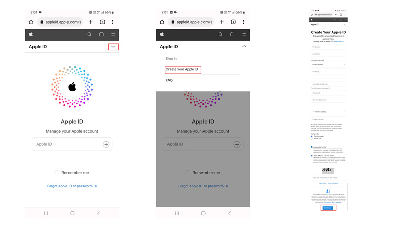 Create Apple ID on iPhone