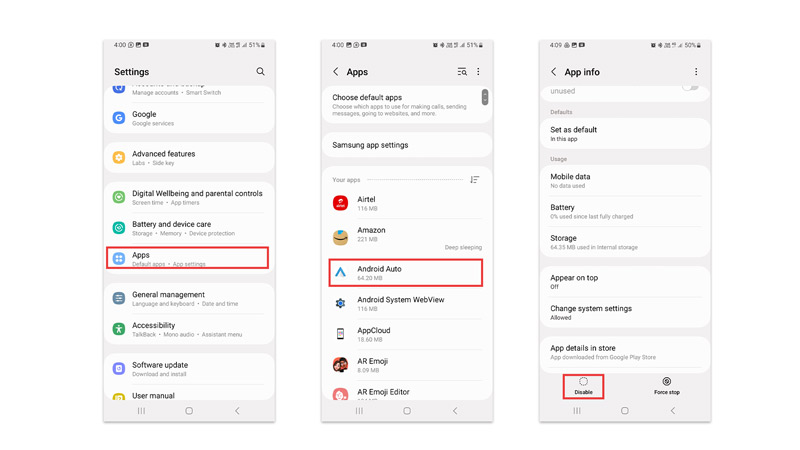 How to turn off Android Auto on Mobile