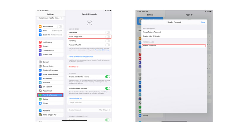 Disable App Store password on iPhone or iPad