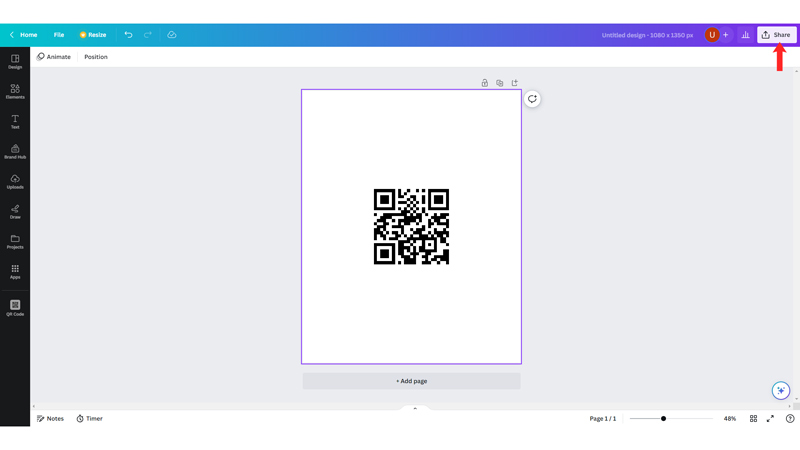 Download Generated QR Code Canva