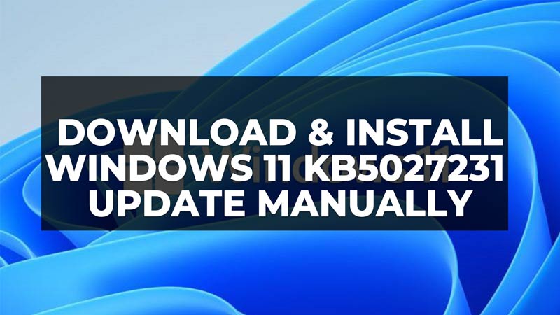 how to manually download install windows 11 kb5027231 update