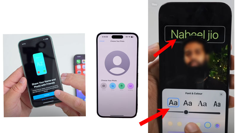 iOS 17 Change Font on Contact Poster steps