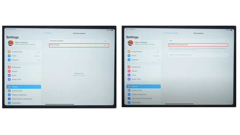 install iPadOS 17 beta update