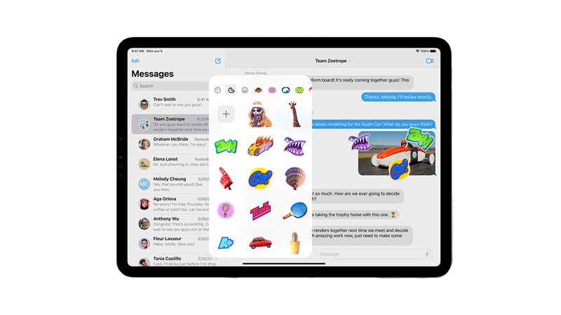 iPad Os 17 features Live Stickers