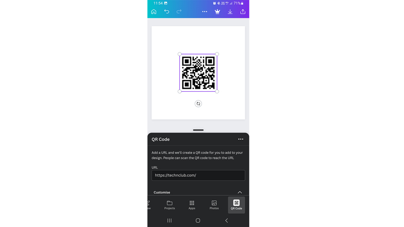 QR Code on Canva