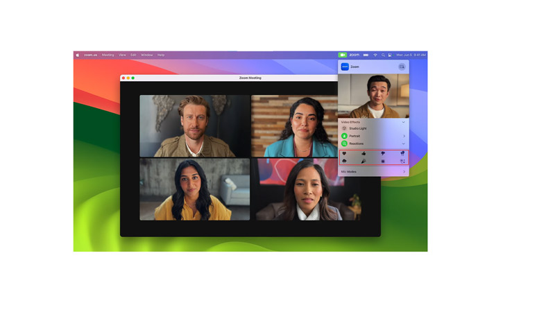Reaction Video Effects on macOS Sonoma