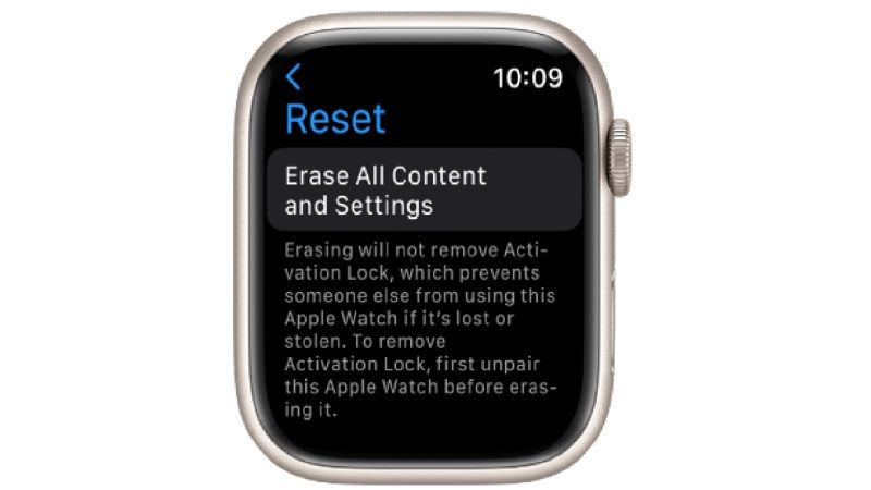 reset apple watch without iphone